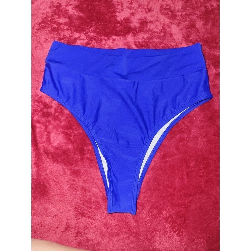 NWOT Bikini Bottoms xl blue high waisted Cheeky